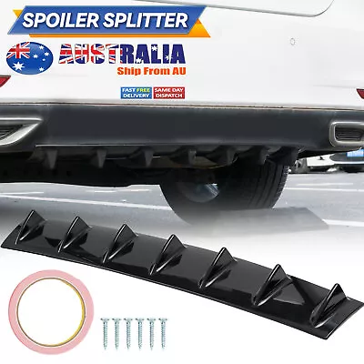 33  Universal Car Rear Bumper Diffuser Wing Lip Gloss Black 7 Shark Fins Spoiler • $22.08