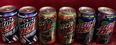 Discontinued Mtn Dew Flavors!! 6 Unopened Cans! Great Condition!  3 Flavors! • $10
