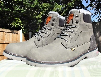 £22.99 • Buy Leather Ankle Boots Casual Walking Hiking Trekking Waterproof Grey UK Size 6