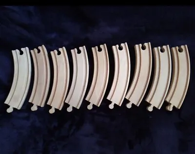 9 Pieces Of Wooden Curved Train Track To Fit Brio/ikea/bigjigs Etc ... Pre-owned • £8