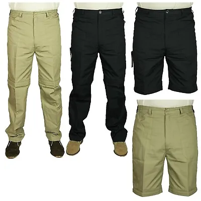 Mens Hiking Convertible Pants Zip Off Walking Trousers Summer Casual Work • £14.90
