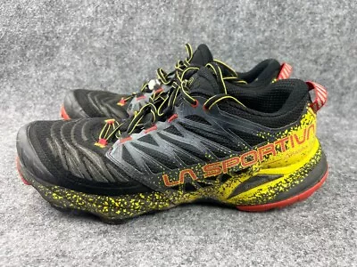 La Sportiva Akasha II Trail Running Shoes Men's 10 Black/Yellow 56A999100 • $30