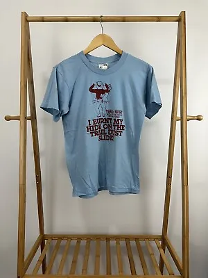 VTG 80s I Burnt My Hide On Trail Dust Slide Streak House Cowboy Rodeo T-Shirt M • $89.96