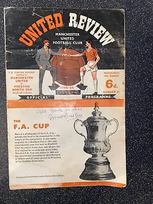 Signed Matt Busby Manchester United FA Cup Program Priceless Genuine. • £19999