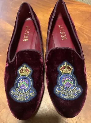 Ralph Lauren Burgundy Velvet Shoes 6.5 B • $44.95