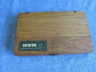 Vintage Original Irwin 6 PC Set Oak Boxed Auger Hand Drill Brace Bits & Booklet • $69.99