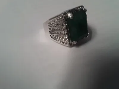 Mens Custom 22ct Emerald Ring In Sterling. • $1425
