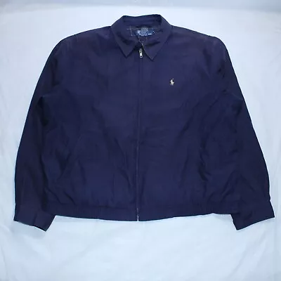 Polo Ralph Lauren Harrington Jacket Mens Relaxed Large Fits XL Navy Vintage 90s • £39.99