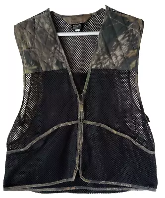 Quail Unlimited Vest Men's Med. Black Mesh Camouflage Hunting Zip Up And Pockets • $14.95