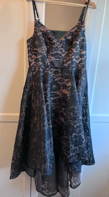 £10 • Buy Goddiva Black Lace Dip Hem Occasion Dress Size 12 Excellent Condition Used Once