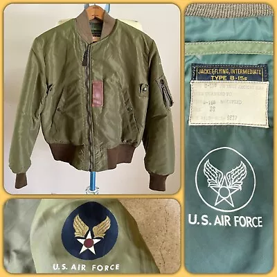 Buzz Rickson USAF OD Nylon B-15B Modified Flight Jacket 50s Air Force Military • $222.50