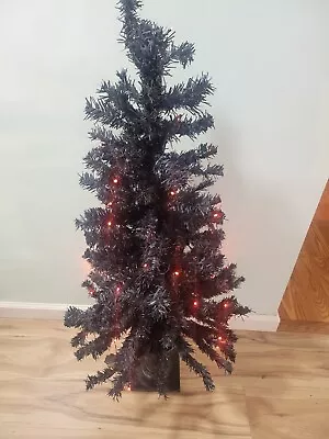 Black 3.5 Ft Halloween Christmas Tree 8 Function Lights • $40