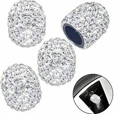 White Diamond Bling Car Truck Bike Wheel Tire Air Valve Stem Cap Car Accessories • $4.29