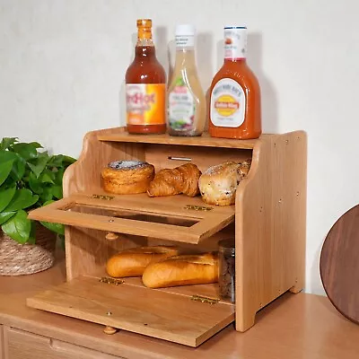 CONSDAN Bread Box Solid Wood Oak -Official Refurbished • $79.99