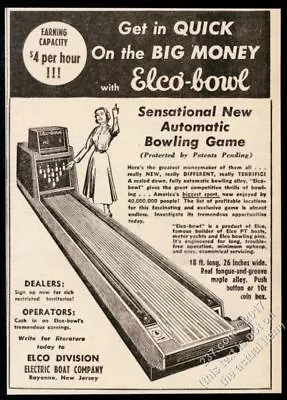 1949 Elco Bowl Coin-op Arcade Bowling Game Machine Pic Vintage Trade Print Ad • $29.97