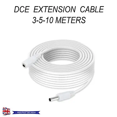 DC Power Supply Extension Cable 12V For CCTV Camera/PSU Lead 3m/5m/10m • £3.29