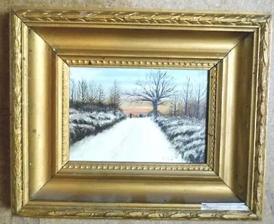 PAINTING Farm In Winter  E Rowan Edwardian Fine Oil Painting 1913 Signed Framed • £64.99