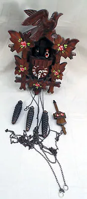 Vintage Albert Schwab Karlsruhe Dula West Germany Musical Wood Cuckoo Clock • £261.23