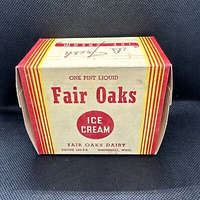 Vintage Fair Oaks Dairy Empty One Pint Ice Cream Box • $20