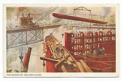 Making Of The Lock Gates Panama Canal Painting By W. B. Van Ingen Postcard • $24.75