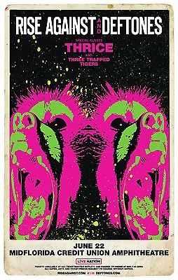Rise Against /deftones /thrice/3 Trapped Tigers 2017 Tampa Concert Tour Poster • $19.19