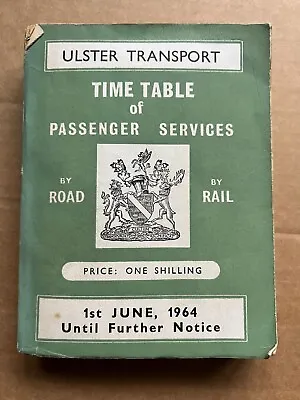 1964 Ulster Transport Road Rail Bus Coach Timetable Route Map Northern Ireland • £40