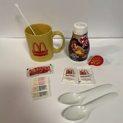 Vtg. Yellow McDonald’s Coffee Mug Cup Salt Pepper Ketchup Sugar Milk Jug Etc • $29.99