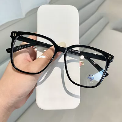 NEW Fake Black Square Frame Geek Glasses Clear Lens UV Protection Nerd Unisex UK • £5.99