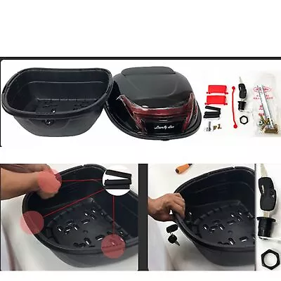 ・White Motorcycle Rear Box Helmet Luggage Storage Top Case Large Capacity For El • $56.48