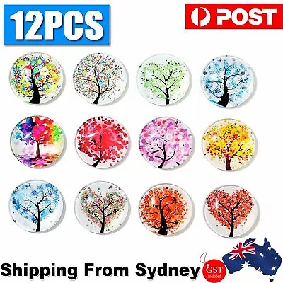 $7.89 • Buy 12 Pcs Fridge Magnets Tree Of Life Glass Stickers Whiteboard Decoration For Home