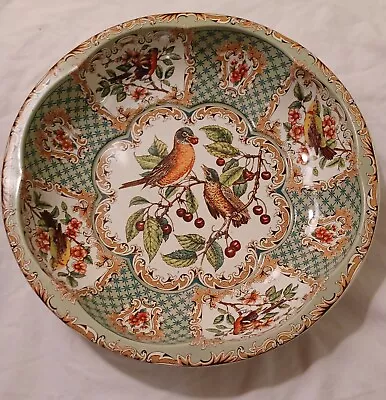 1971 Vintage Daher Decorated Ware Beautiful Bird 10  Tin Bowl Made In England • $10.99