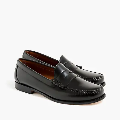 JCREW Mens Size 8 Classic Leather Penny Loafers In Black • $62.95