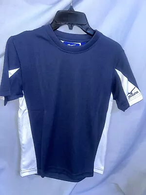 MIZUNO High Performance 68960 Shirt Navy Blue/White  Size YM Youth Baseball Golf • $12.99