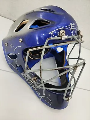 Easton Synergy FP Fastpitch Catcher Hockey Style Helmet Blue Sz L 7-1/8 To 7 7/8 • $55.99