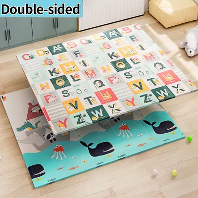 Foldable Baby Play Mat Extra Thick Waterproof Kid Crawling Soft Foam Game Carpet • £28.50