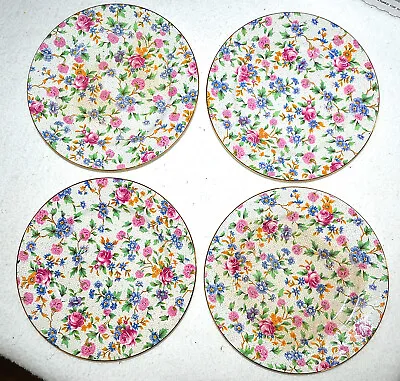 4 VINTAGE ENGLAND Royal Winton Grimwades Old Cottage Chintz Bread Butter Plate • $24.50