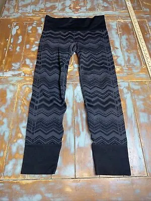 Lululemon Leggings Black/Grey Chevron  Sz 6 Athletic Workout Wear • $33.28