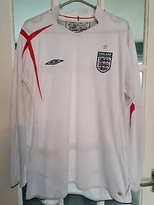 England Umbro 2005/06 Long Sleeve Home Shirt Mens UK Size XL • £20