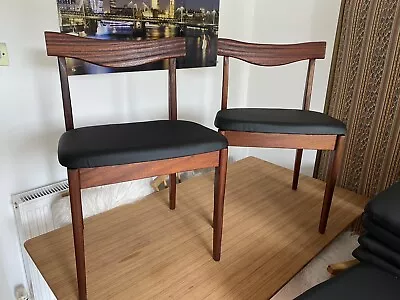 2 Retro Danish Teak Upholstered Chairs Mid Century Modern Fully Up-cycled • £150