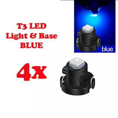 4Pcs T3 LED Light Bulbs 12V COB Dashboard Switch Cluster Warning BLUE Colour • $8.95