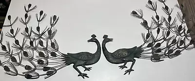 19 Inch Peacock Pair - Mid Century Modern Metal Hanging Wall Decor MCM • $49.99