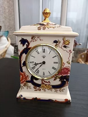 Stunning Mason's Ironstone Mantle Clock In The Blue Mandalay Pattern • £8.99