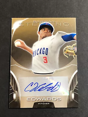 C.J. Edwards Cubs Signed 2013 Bowman Sterling Baseball Card #BSAP-CE Auto • $13.99