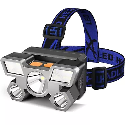 LED Headlamp Super Light Rechargeable Headlight Torch Lamp Waterproof Flashligh • $10.99