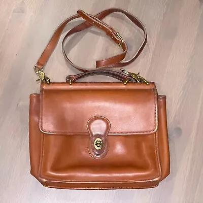Coach Willis 9927 Vintage 1998 Black Leather CrossBody Flap Handbag Satchel • $250