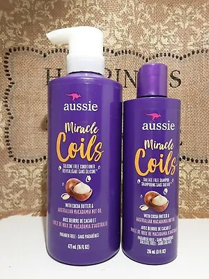 Aussie Miracle Coils Shampoo & Conditioner Set Cocoa Butter - 8 FL OZ 16 FL OZ • $16.95