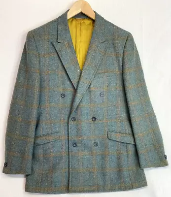 Vintage 1960s The House Of Roth Shire New York Men's Green Gold Plaid Suit Coat • $49.99