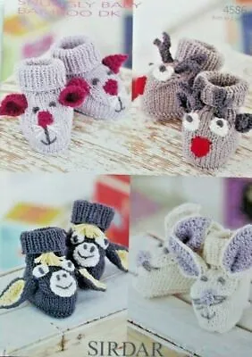 £4.25 • Buy Sirdar Knitting Pattern 4586 - Animal Baby Bootees In Snuggly Baby Bamboo DK