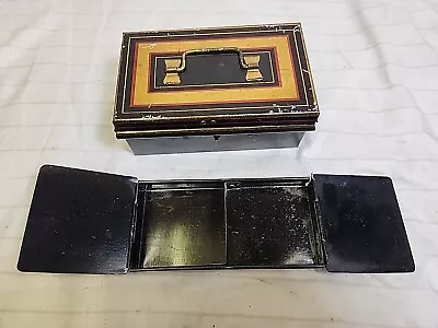 Vintage Black Metal Lock Box W/ Divider Tray! 6  X 3.5  X 2.5  • $19.95