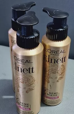 3x L'OREAL ELNETT Creme De Mousse Volume 200ml Strong Hold Styling Mousse • £19.99